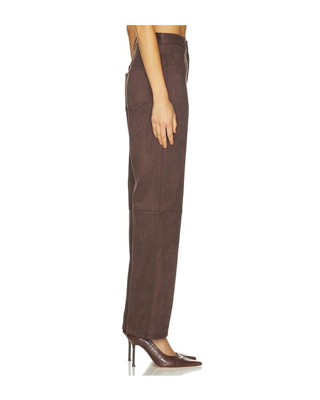 Elodie the Label Brown Etienne Faux Suede Pant