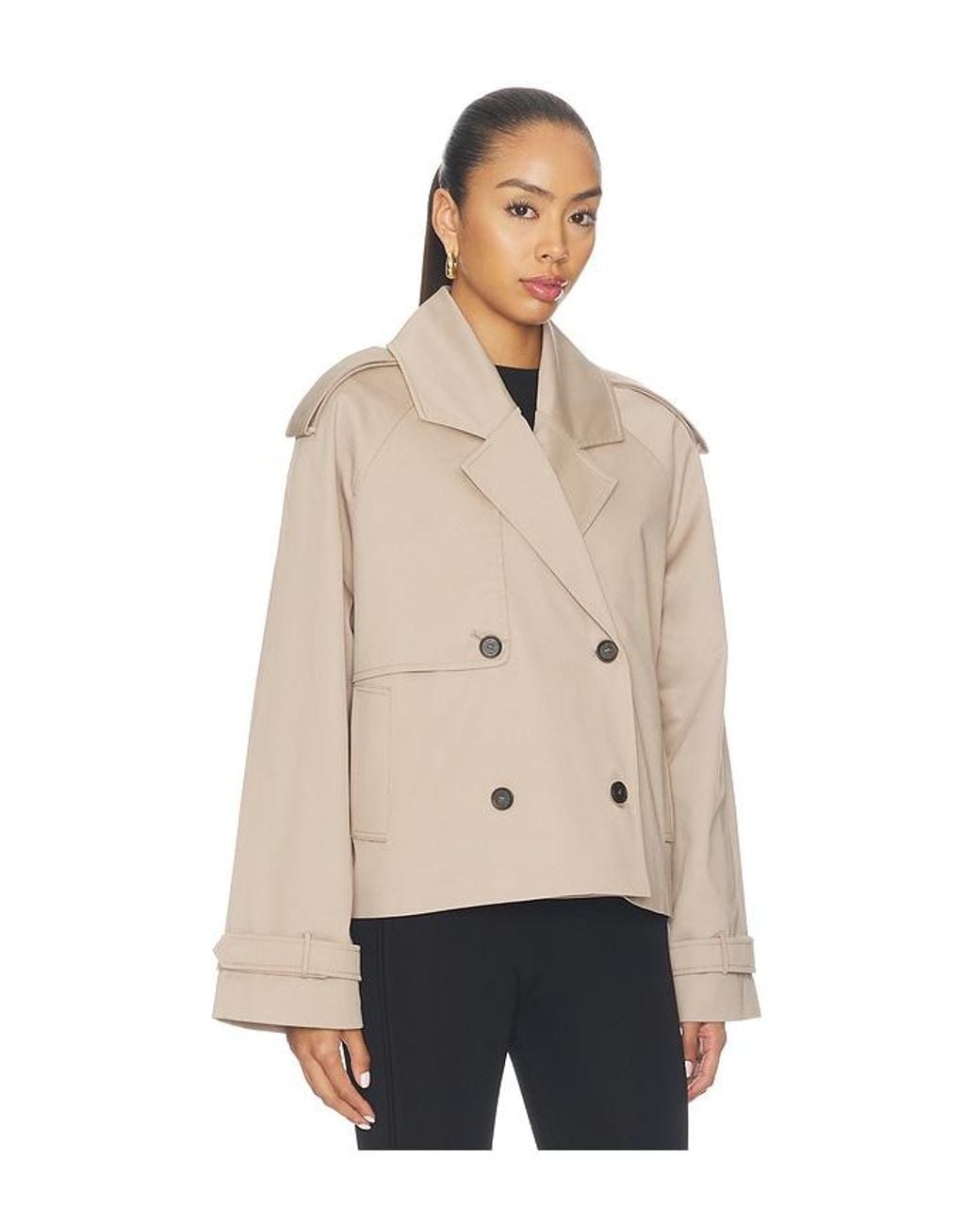 Anine Bing Natural Rickie Cropped Trench