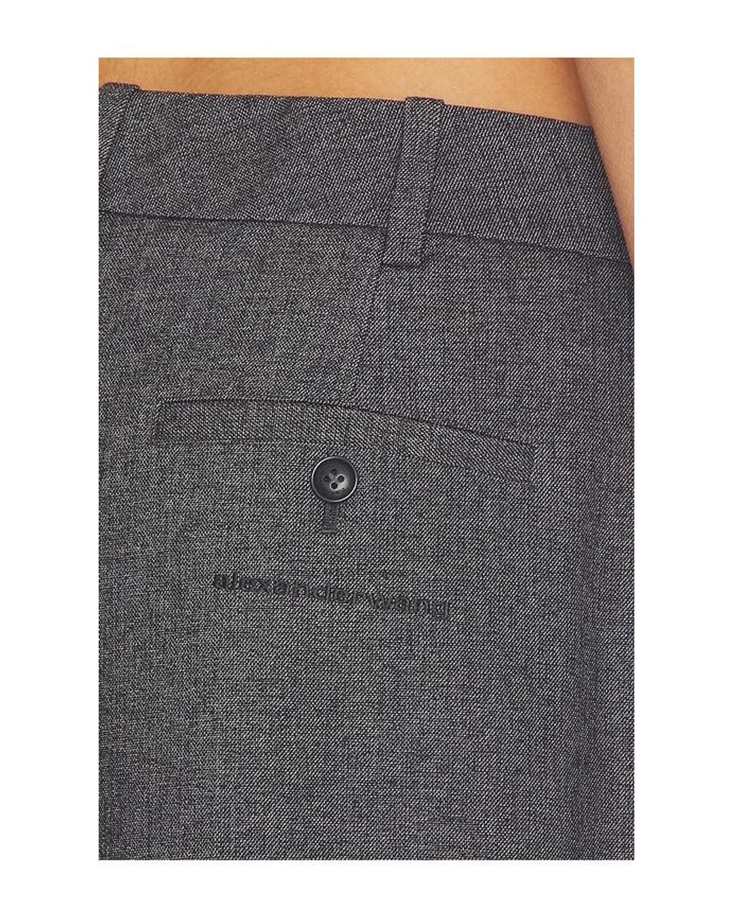 Alexander Wang Black Mid-Rise Tailored Pant With Hard Crease