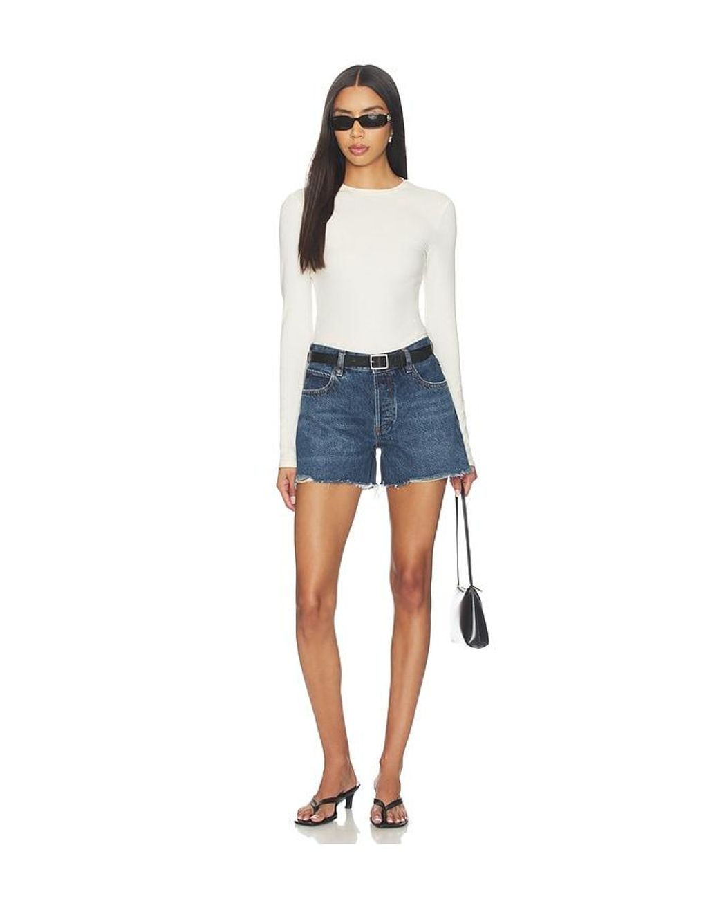FRAME Blue The Long Hang Short
