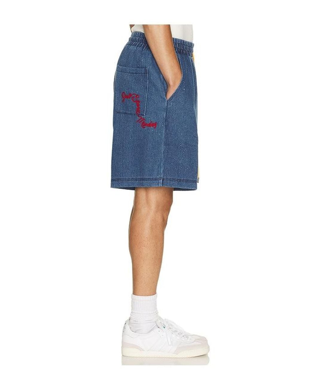 DIET STARTS MONDAY Blue Dropoff Shorts for men