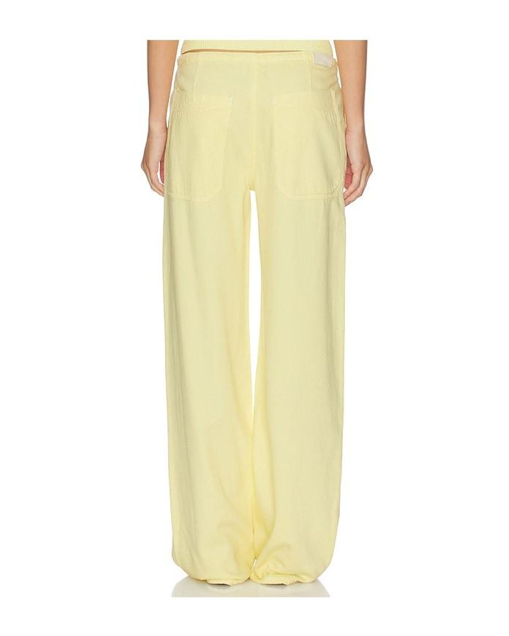 DL1961 Yellow Dl Aura Sienna Low Slung Relaxed Wide Leg Jeans