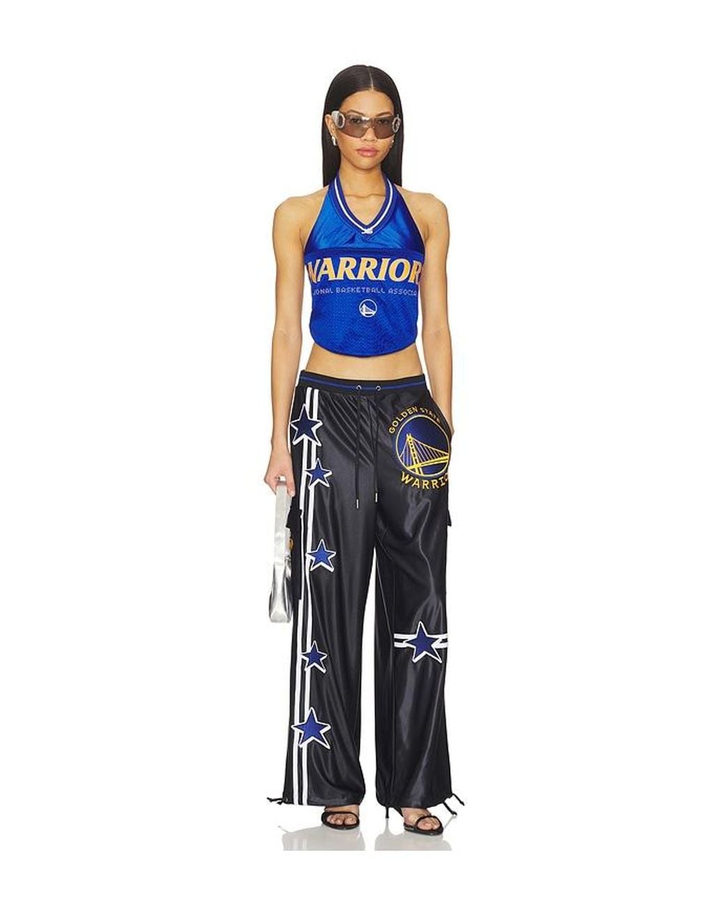 OFF SEASON Blue Jersey Halter Top
