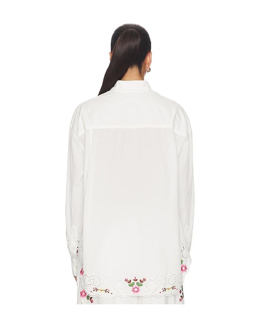 Essentiel Antwerp White Jayme Embroidered Shirt