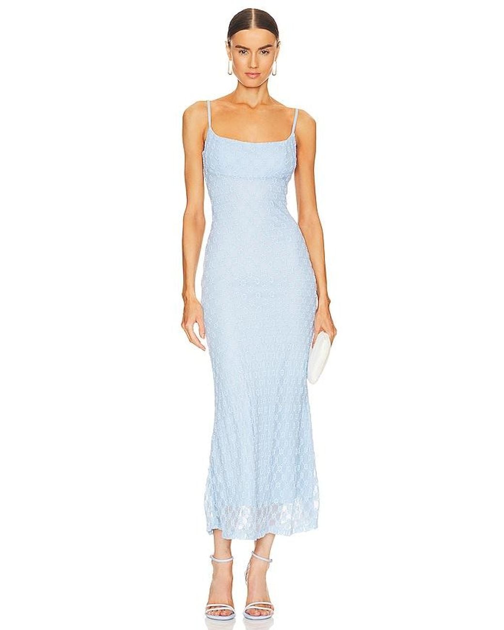 Bardot Blue Adoni Mesh Midi Dress
