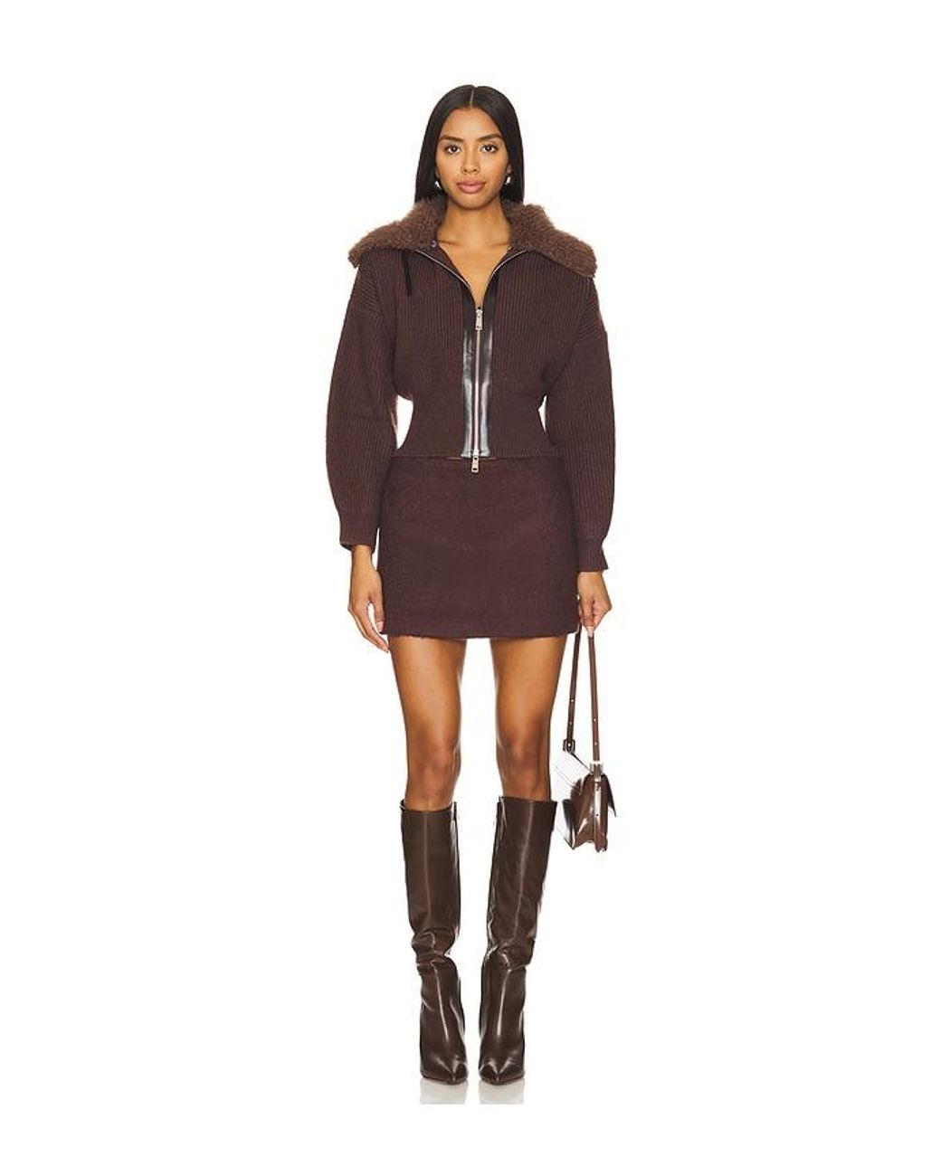 JUPE COURTE HAILEY en Chocolate bubish en coloris Brown