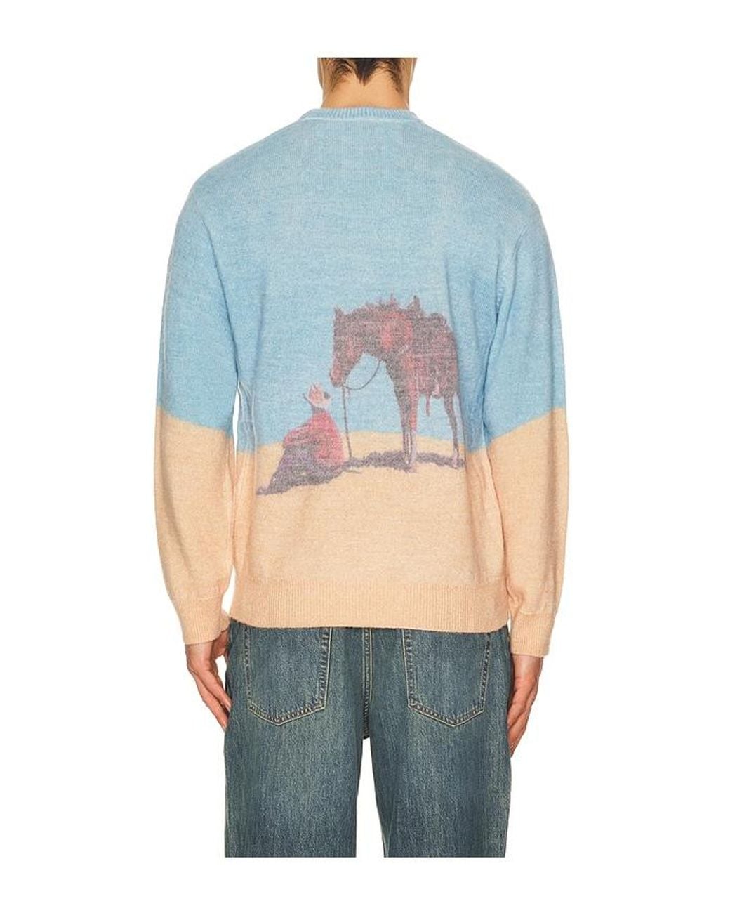 One Of These Days Blue So Far Away Printed Sweater for men