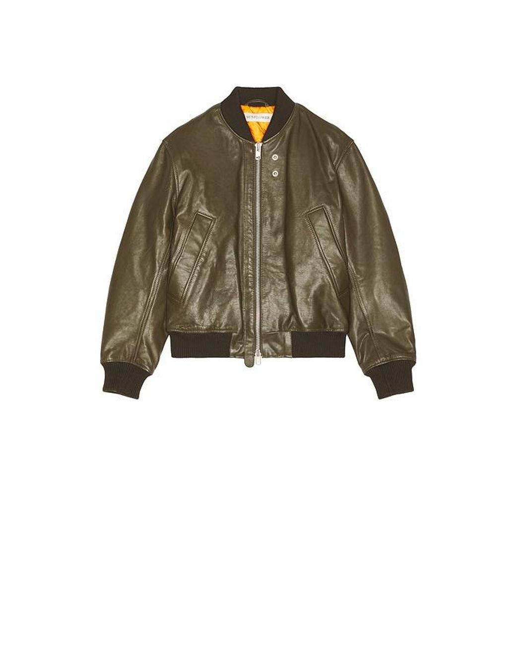 sunflower Green Leather Flight Jacket for men