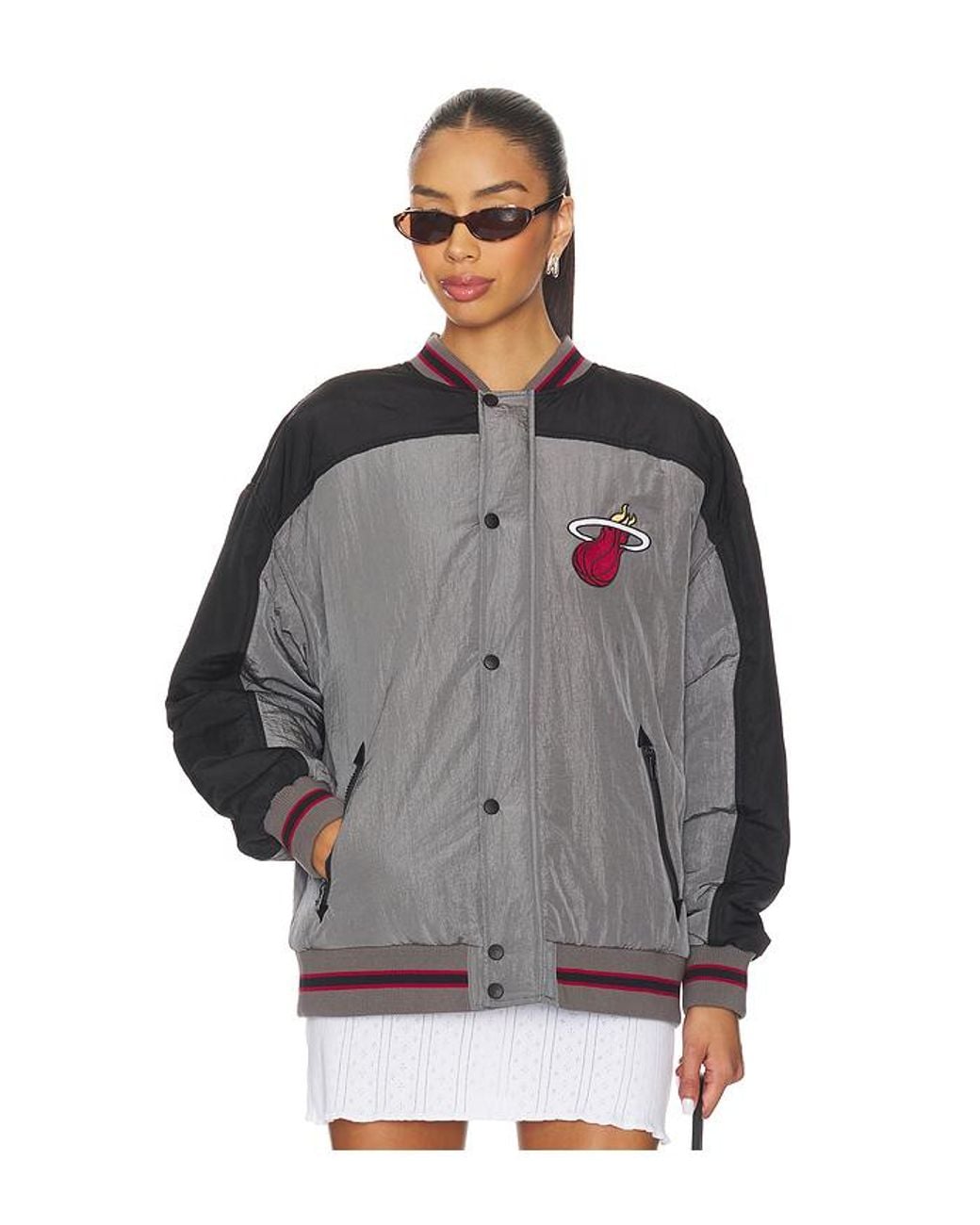 Terez Gray X Revolve Miami Heat Double Yoke Bomber