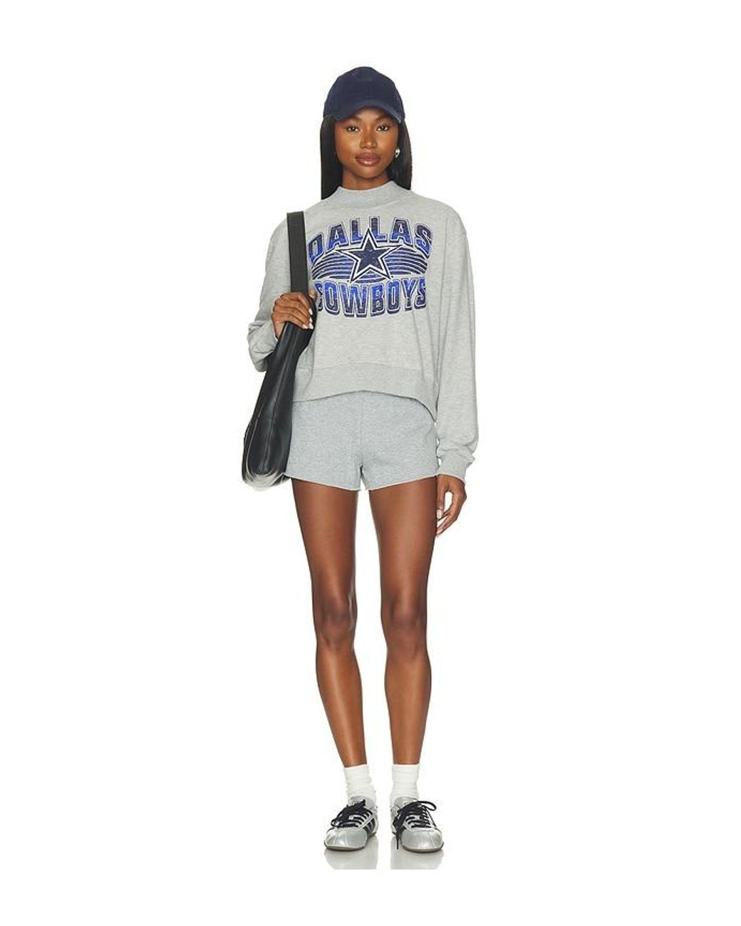 Junk Food Blue Cowboys Mock Neck Fleece Sweatshirt