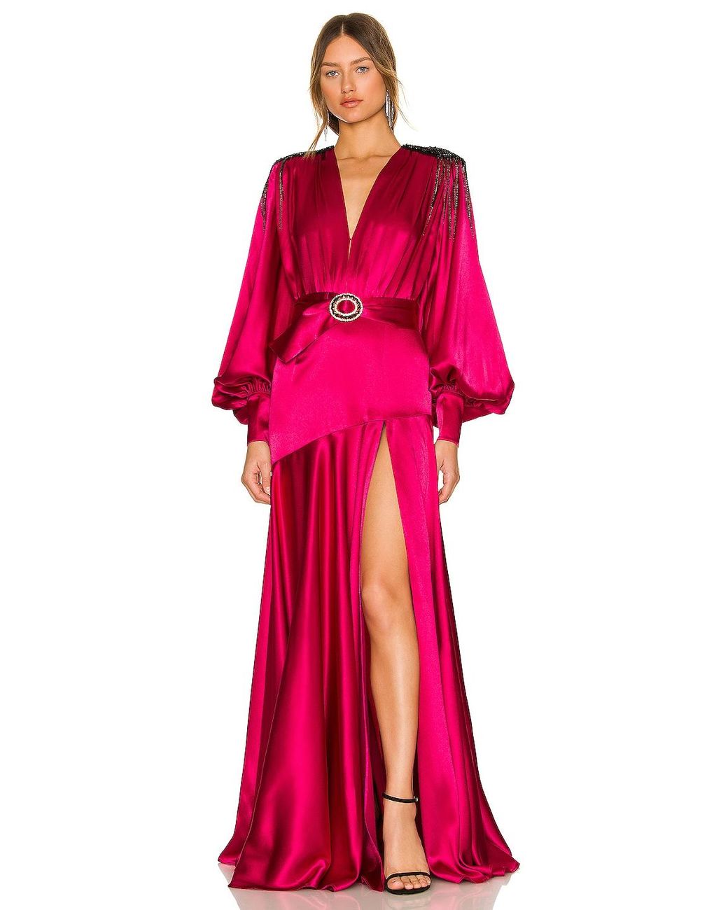 Bronx and Banco Silk Carmen Gown in Fuchsia (Pink) Lyst