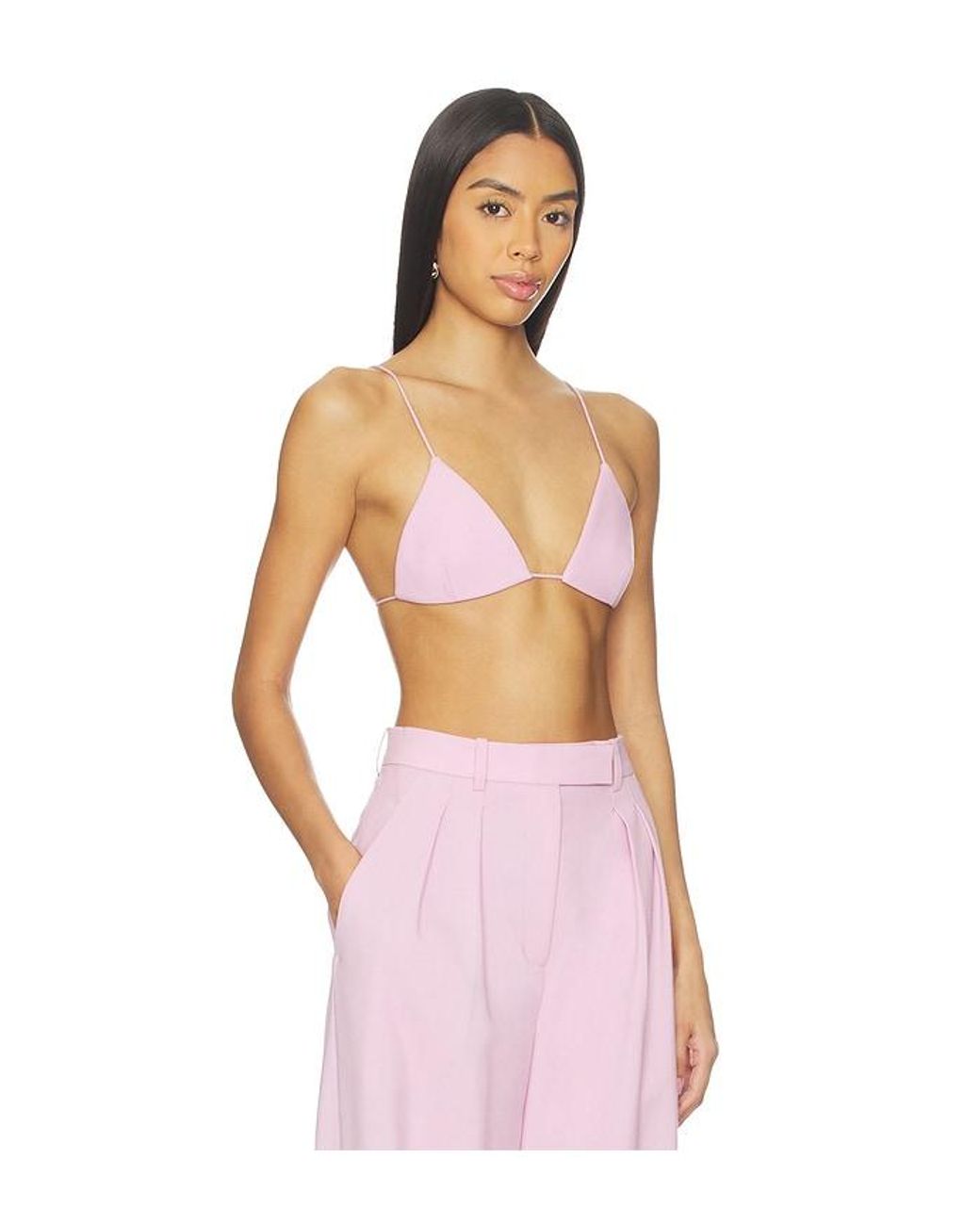 Alex Perry Pink Wool Suiting Bra Top