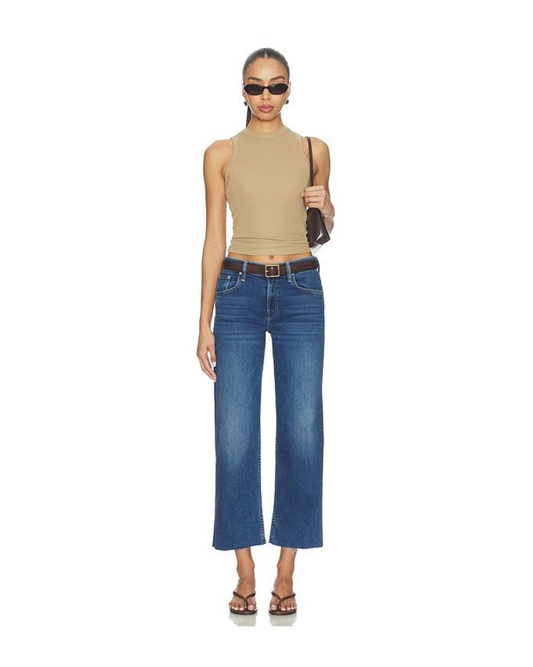 Mother Blue The Newbie Ankle Fray Jeans