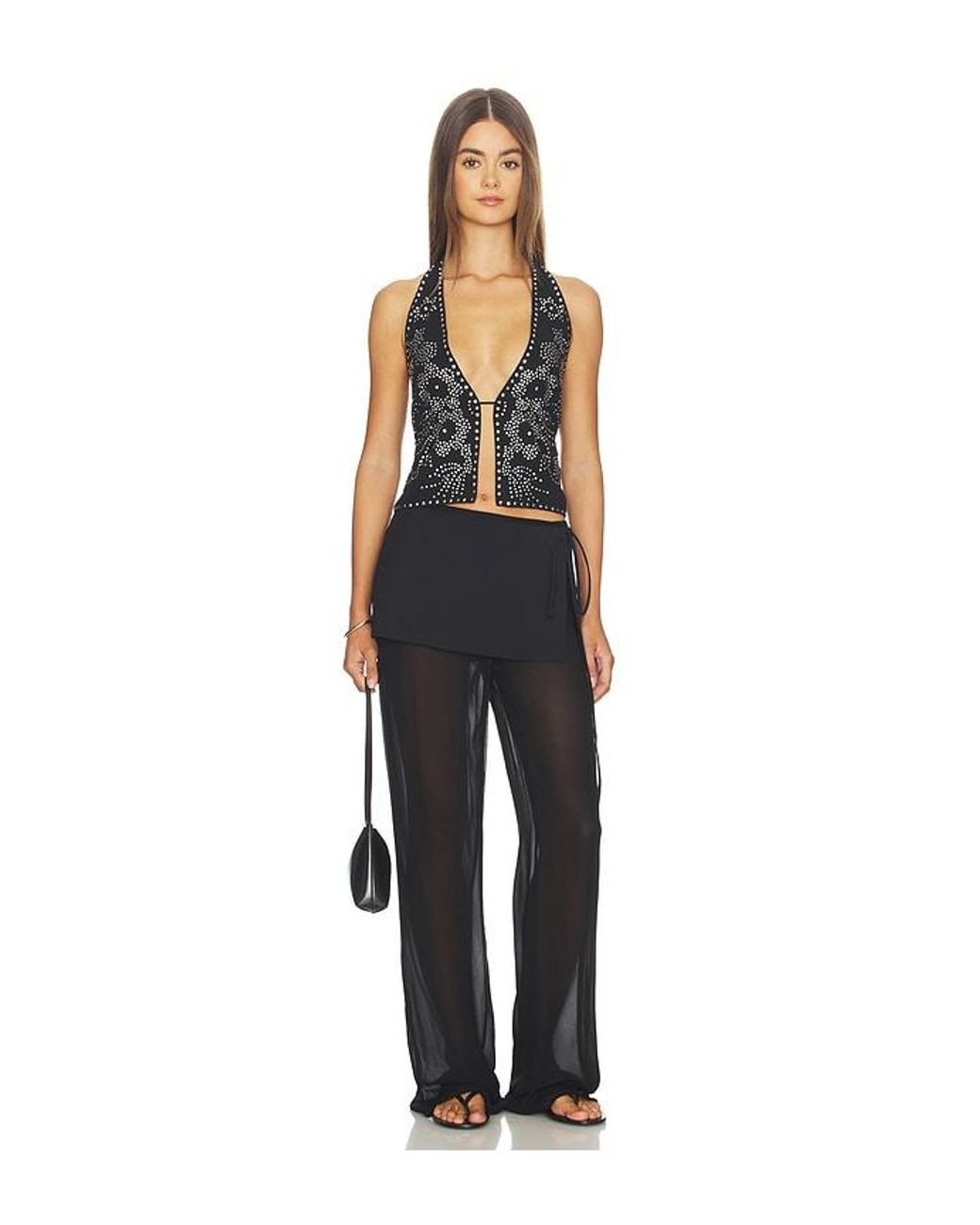 Free People Black Kenzie Studded Halter