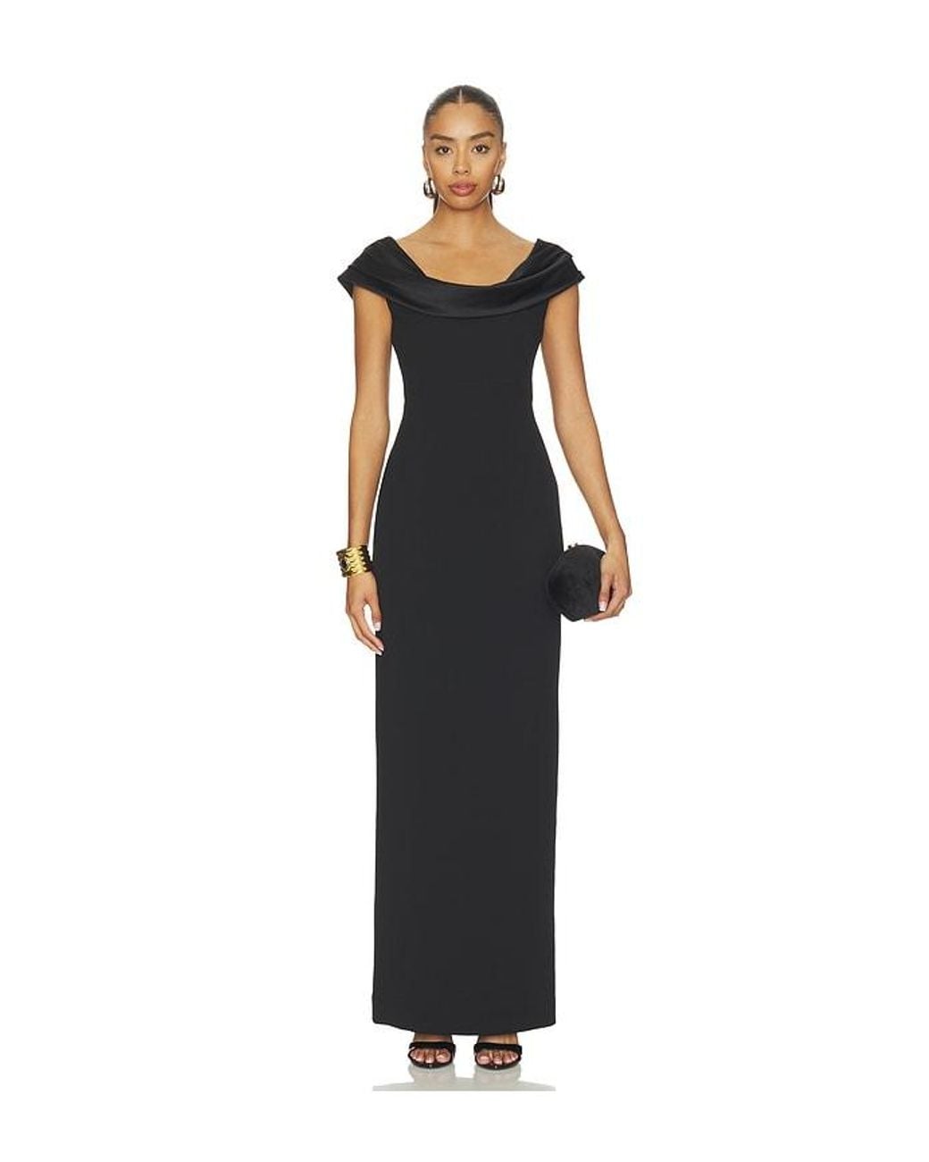 Solace London Black Adele Maxi Dress