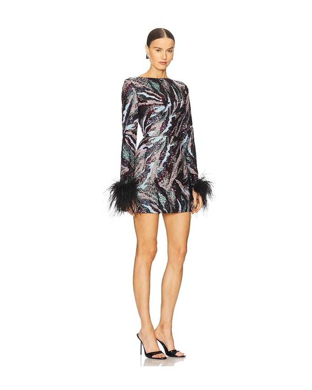 Bronx and Banco Black Tokyo Feather Mini Dress