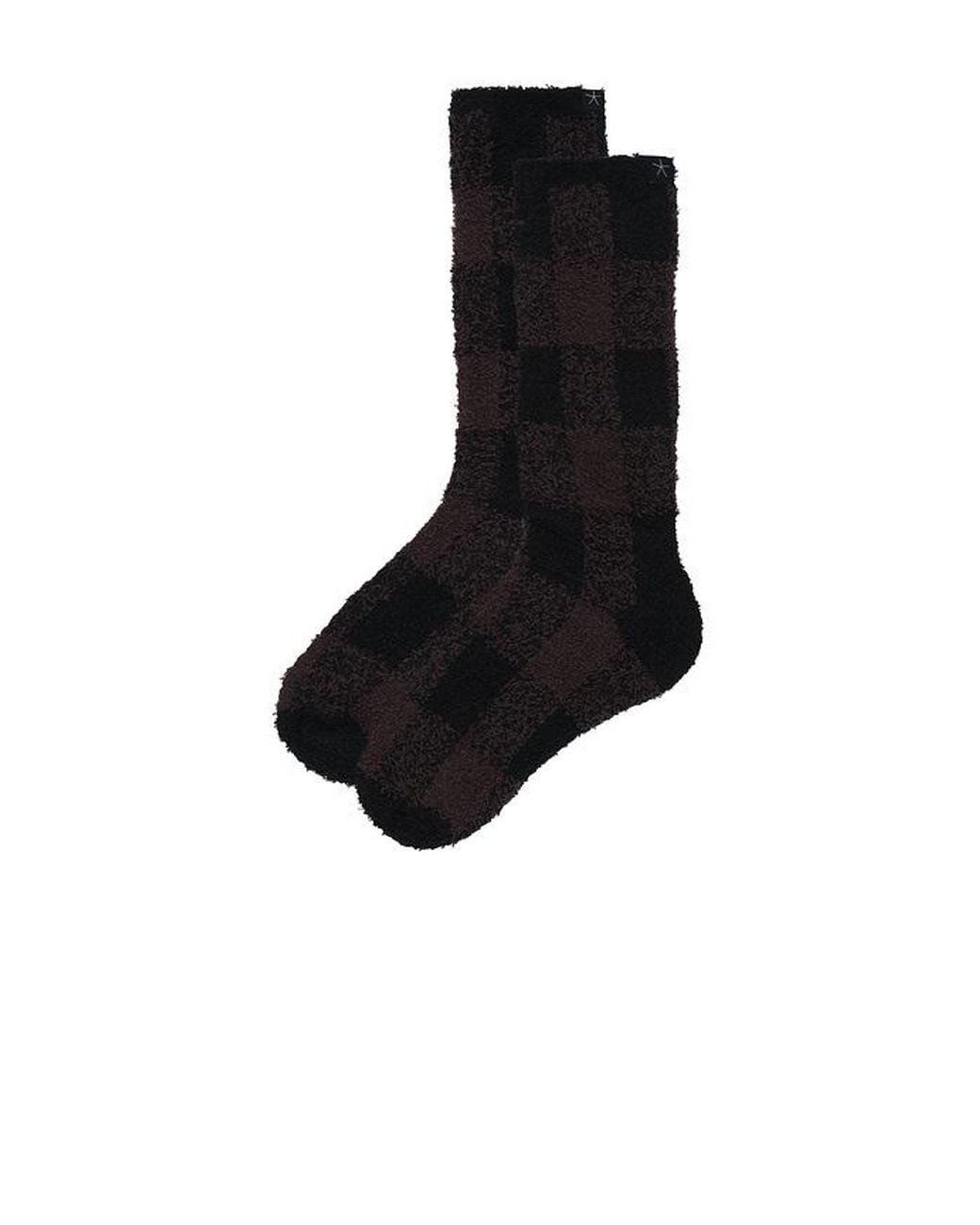Barefoot Dreams Black Cozychic Buffalo Plaid Socks