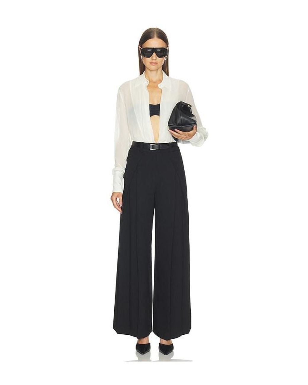 FAVORITE DAUGHTER Black Pleats For Days Pant
