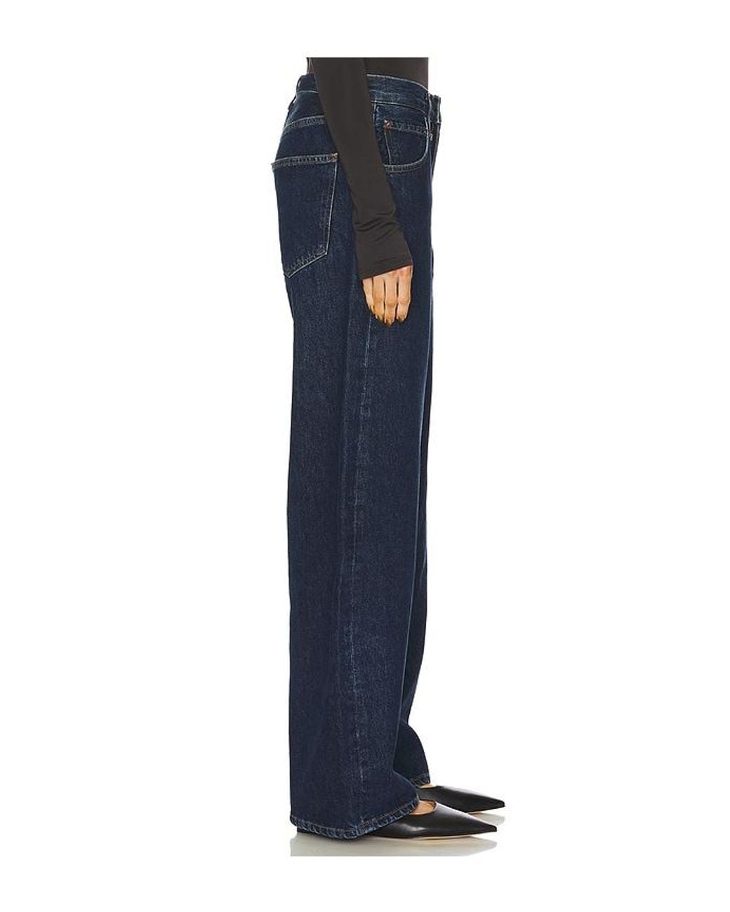 Agolde Blue Low Curve Wide Leg Jeans