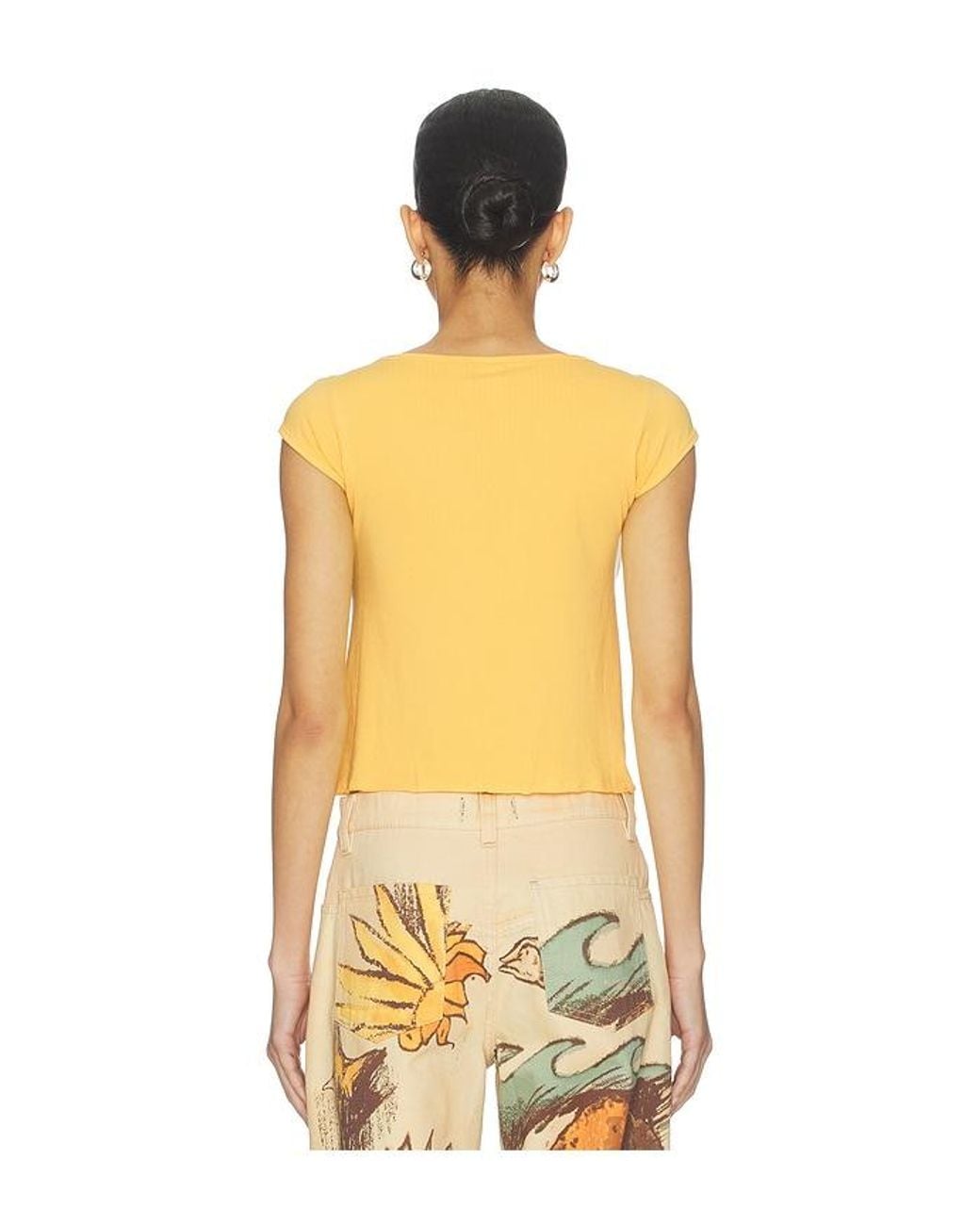 Free People Orange So Soft Seamless Modal Tee