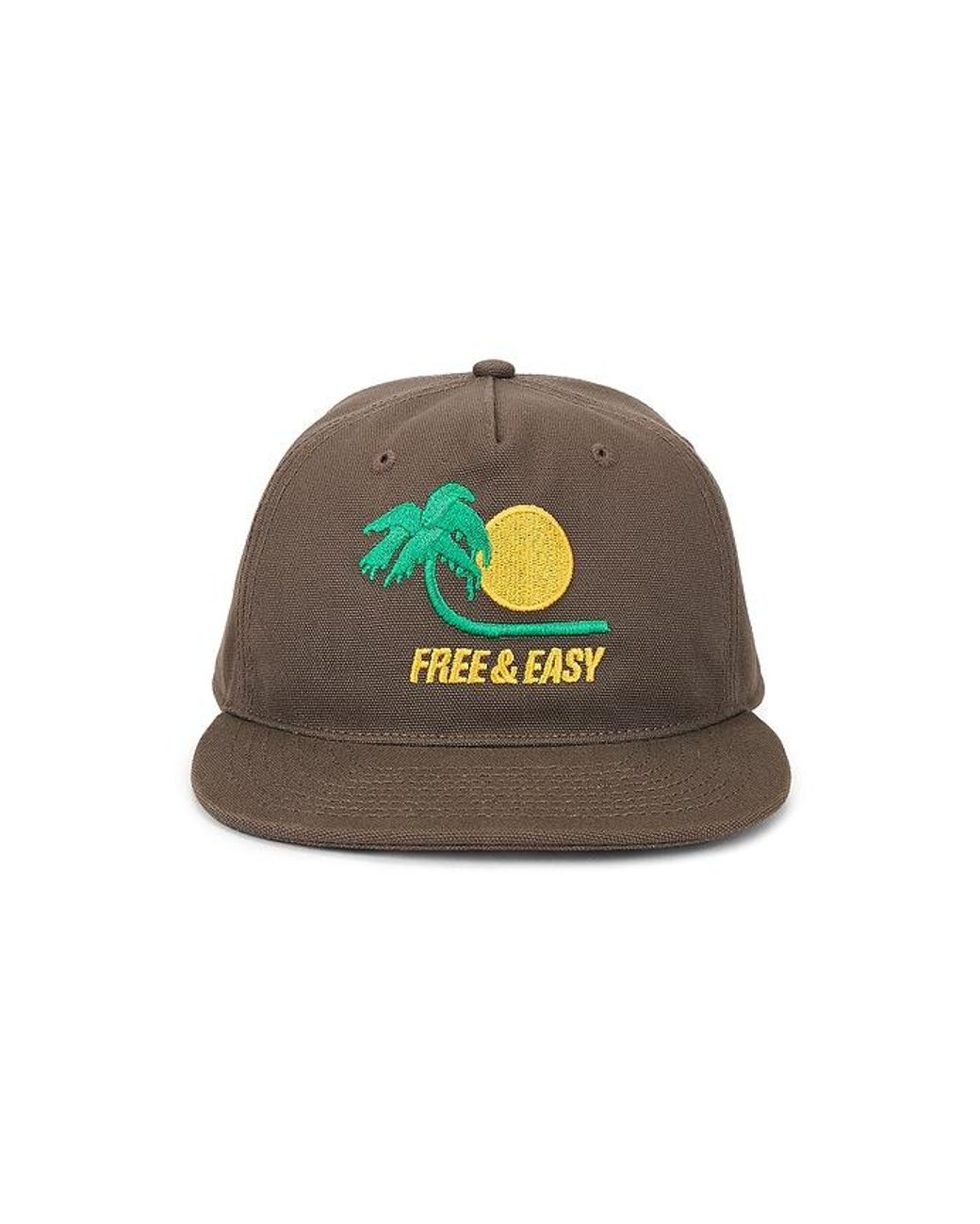Free & Easy Bent Palm 5 Panel Strapback Hat in Green | Lyst