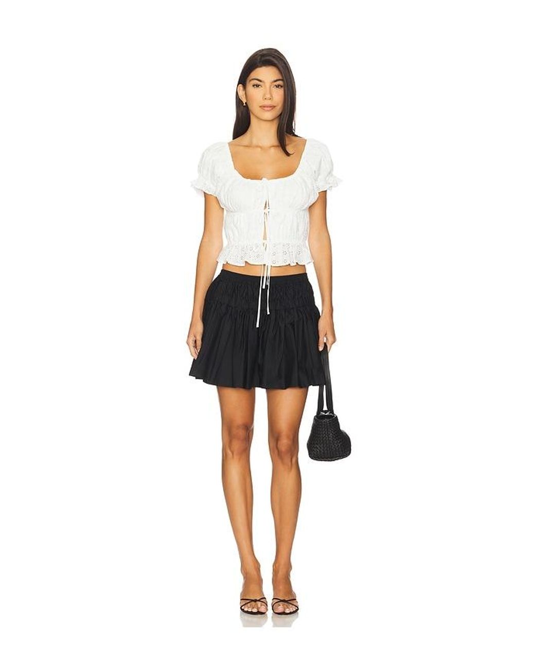 Lovers + Friends Black Idun Drop Waist Mini Skirt