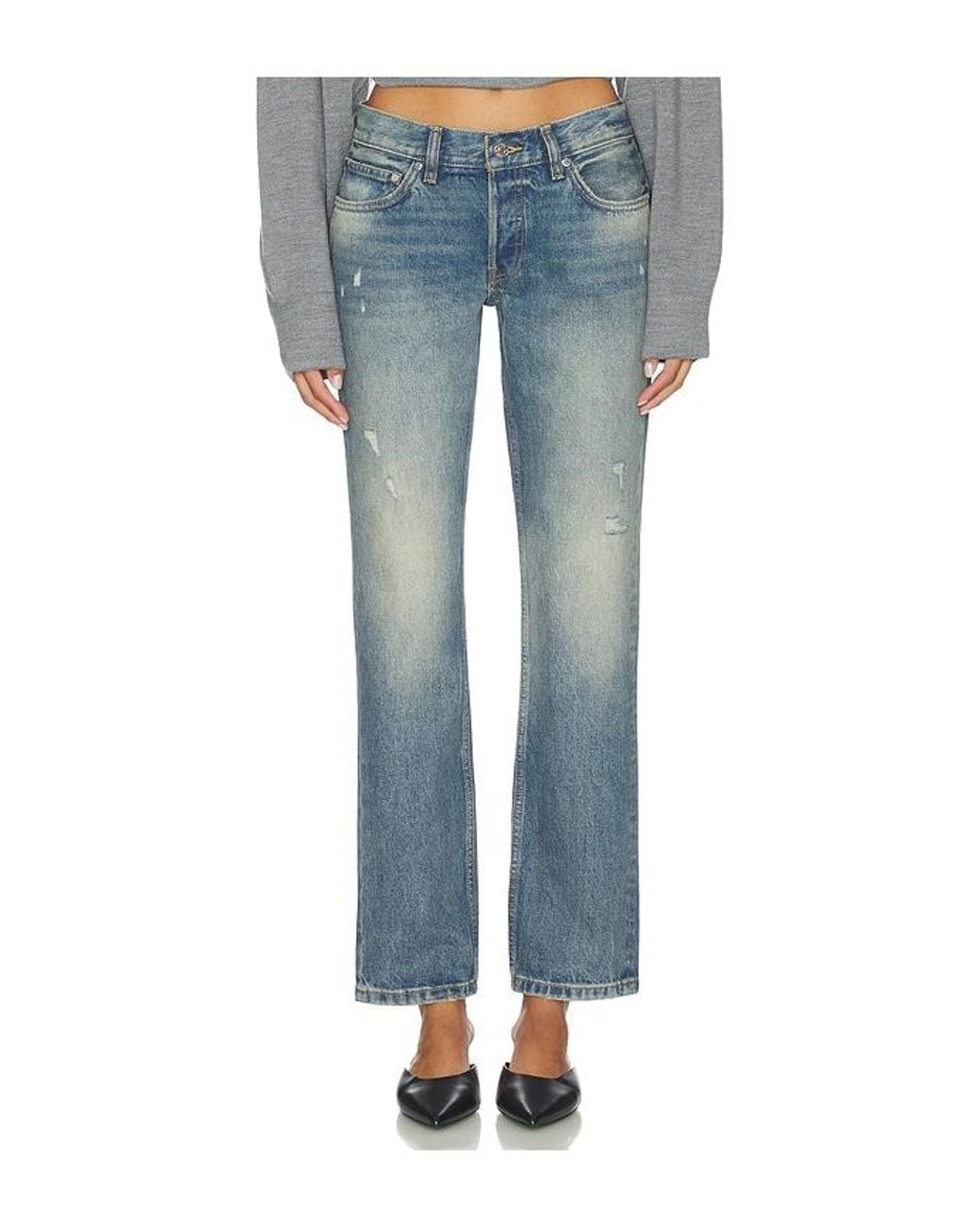 EB DENIM Blue Low Rise Straight Leg