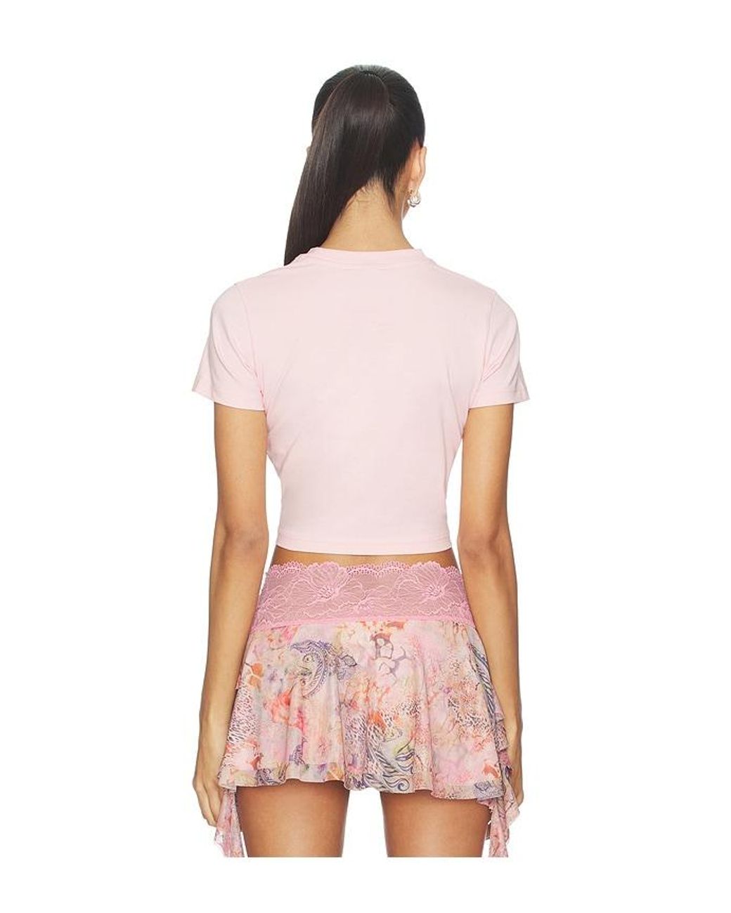 Casablanca Pink Orchid Logo Cropped Baby Tee