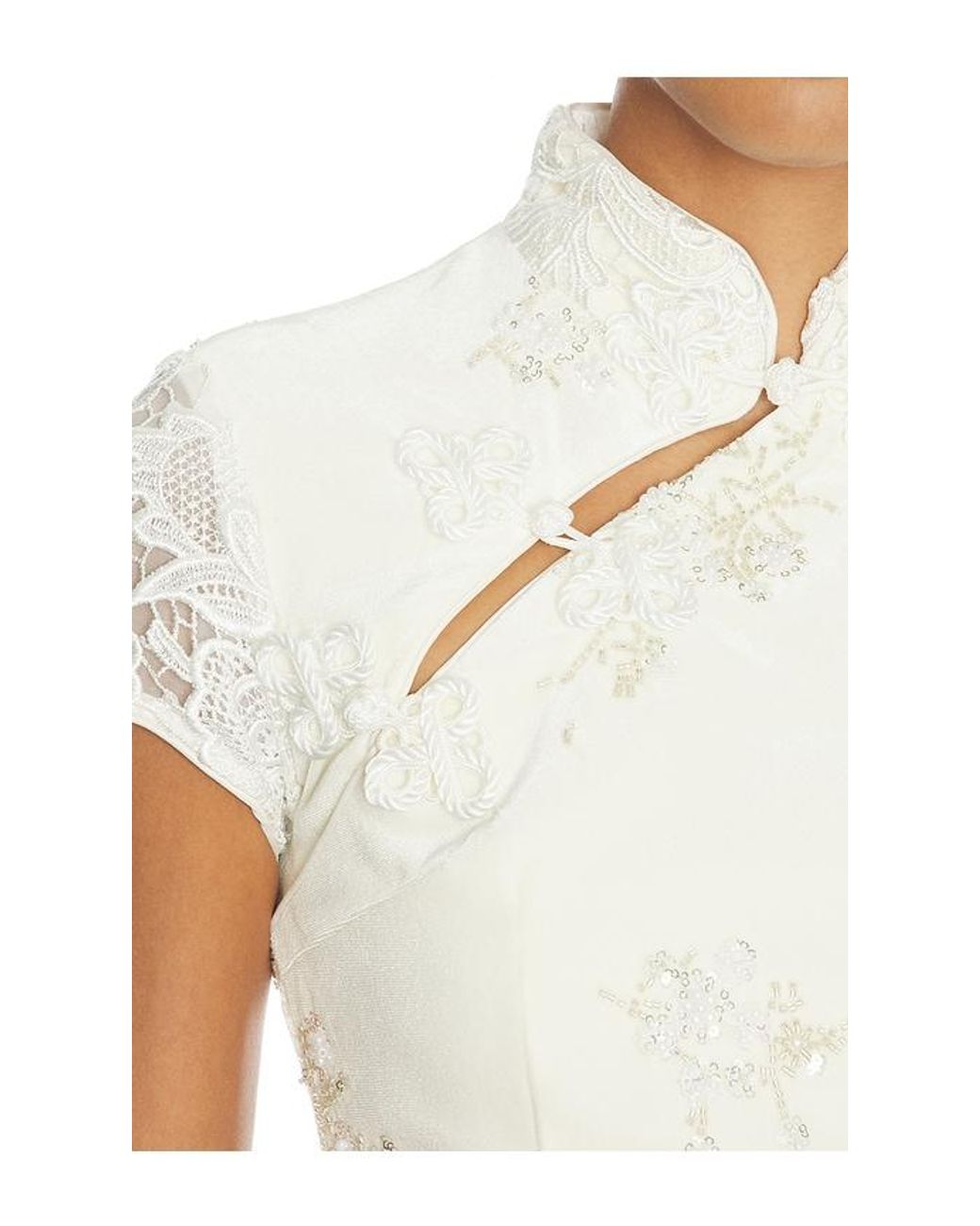 Kim Shui White Haylee Qipao Mini Dress