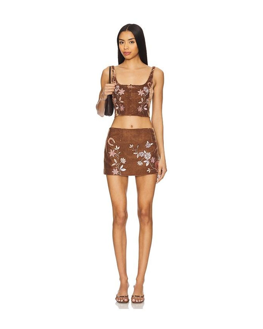 Leslie Amon Brown X Revolve Desert Top