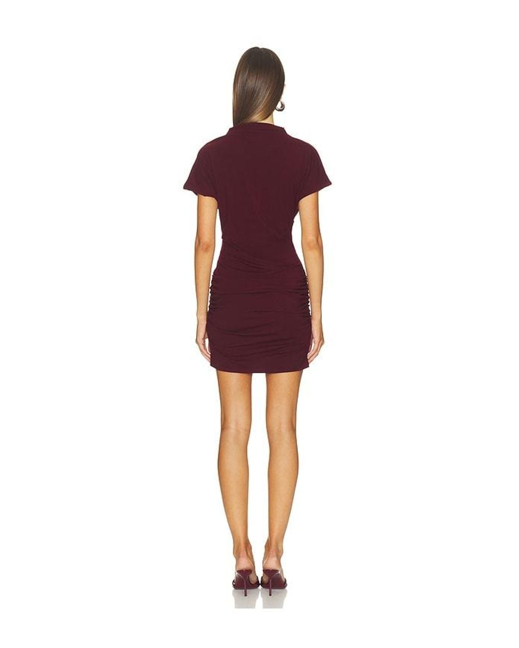 Line & Dot Red Arabella Draped Mini Dress