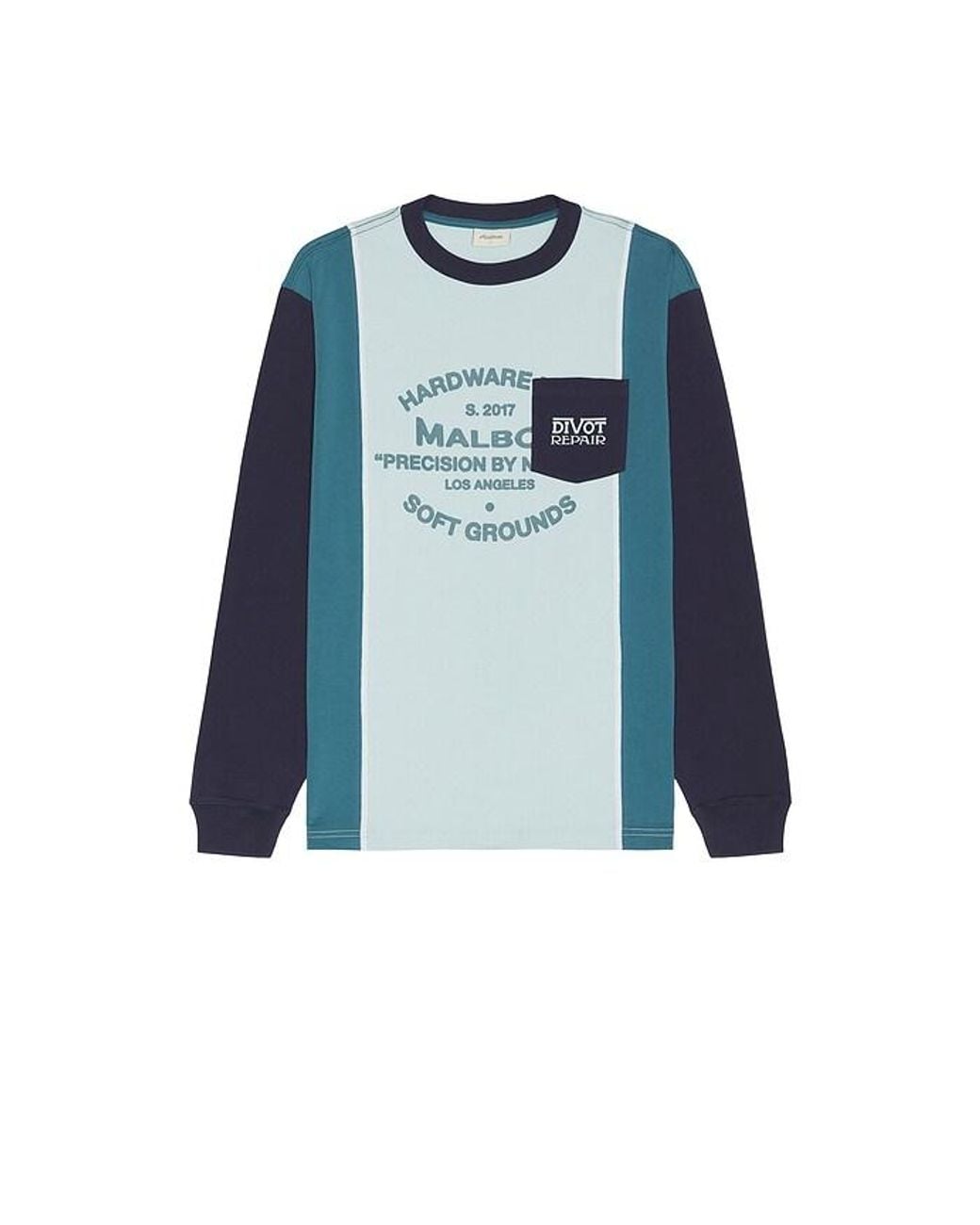 Malbon Blue Gridline Tee for men