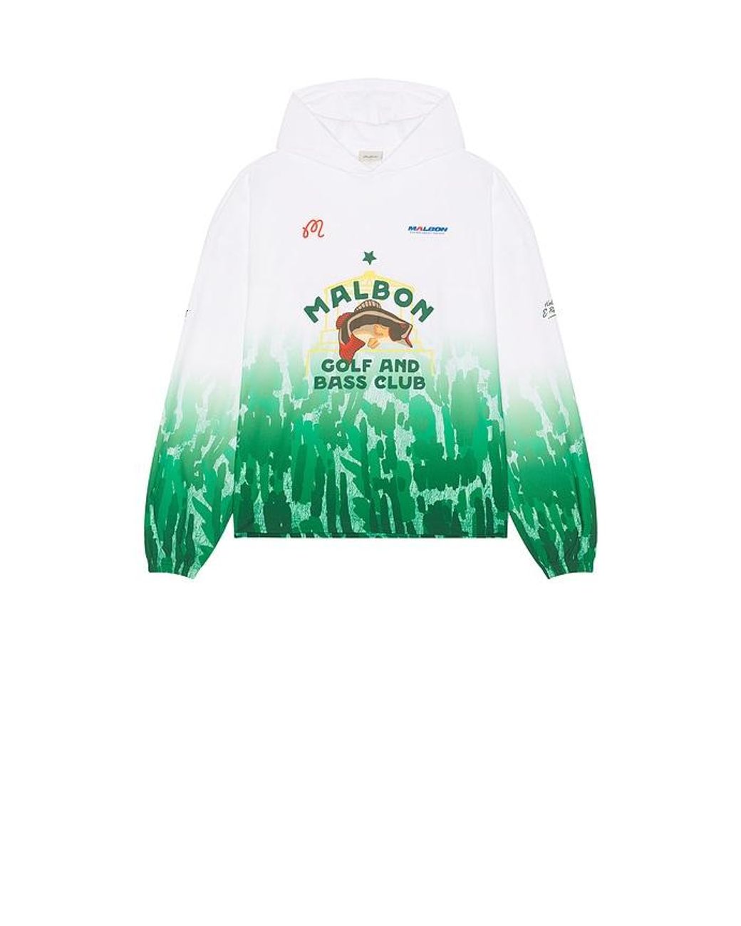 Malbon Green X Golf & Bass Club Sponsors Pullover Hoodie for men