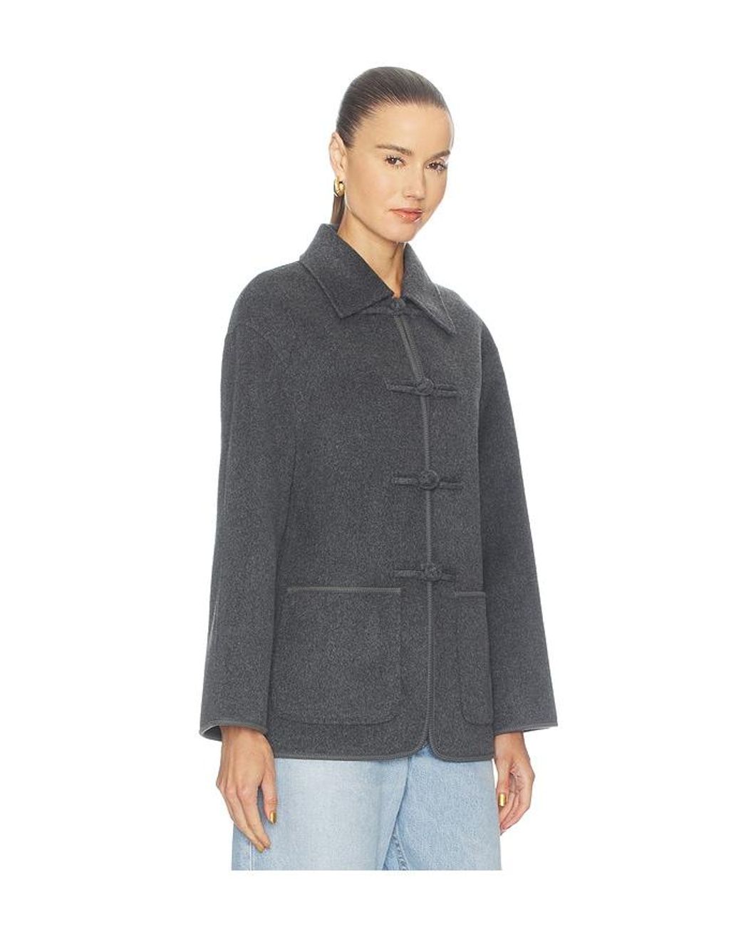 Rohe Gray Double Faced Wool Pankou Closure Jacket