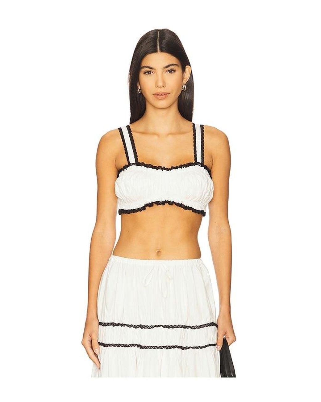 WeWoreWhat White Ruched Crop Top