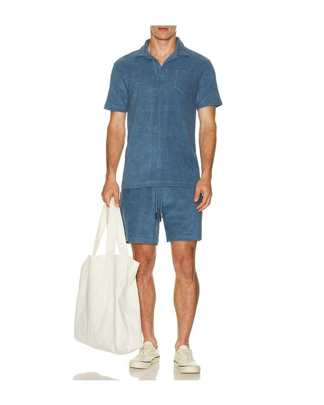 Oas Blue Coronet Terry Shorts for men