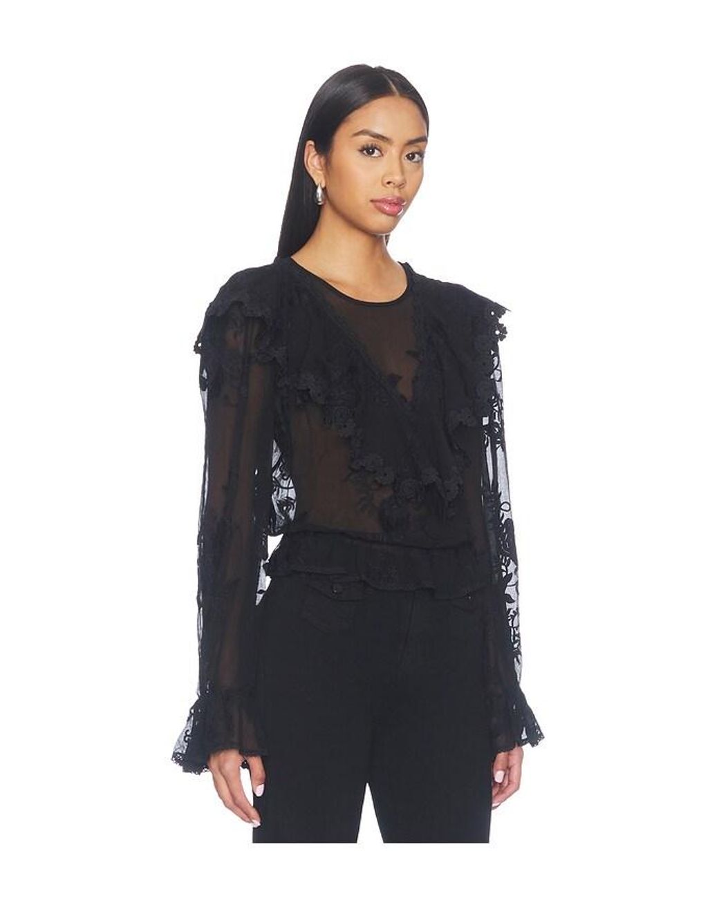 PAIGE Black Akari Blouse
