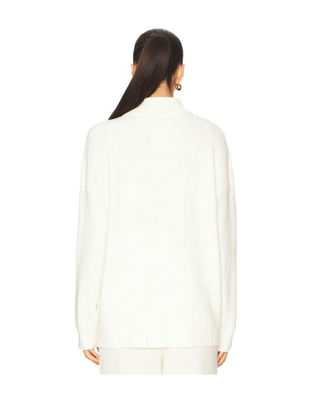 ALL THE WAYS White Melanie Quarter Zip Sweater