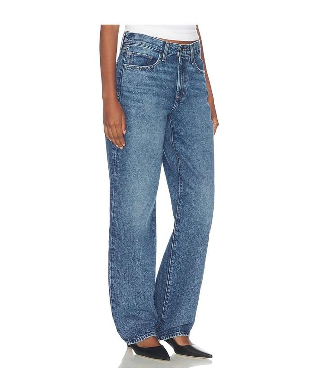 FAVORITE DAUGHTER Blue The Tommy Low Slung Long Straight Jean