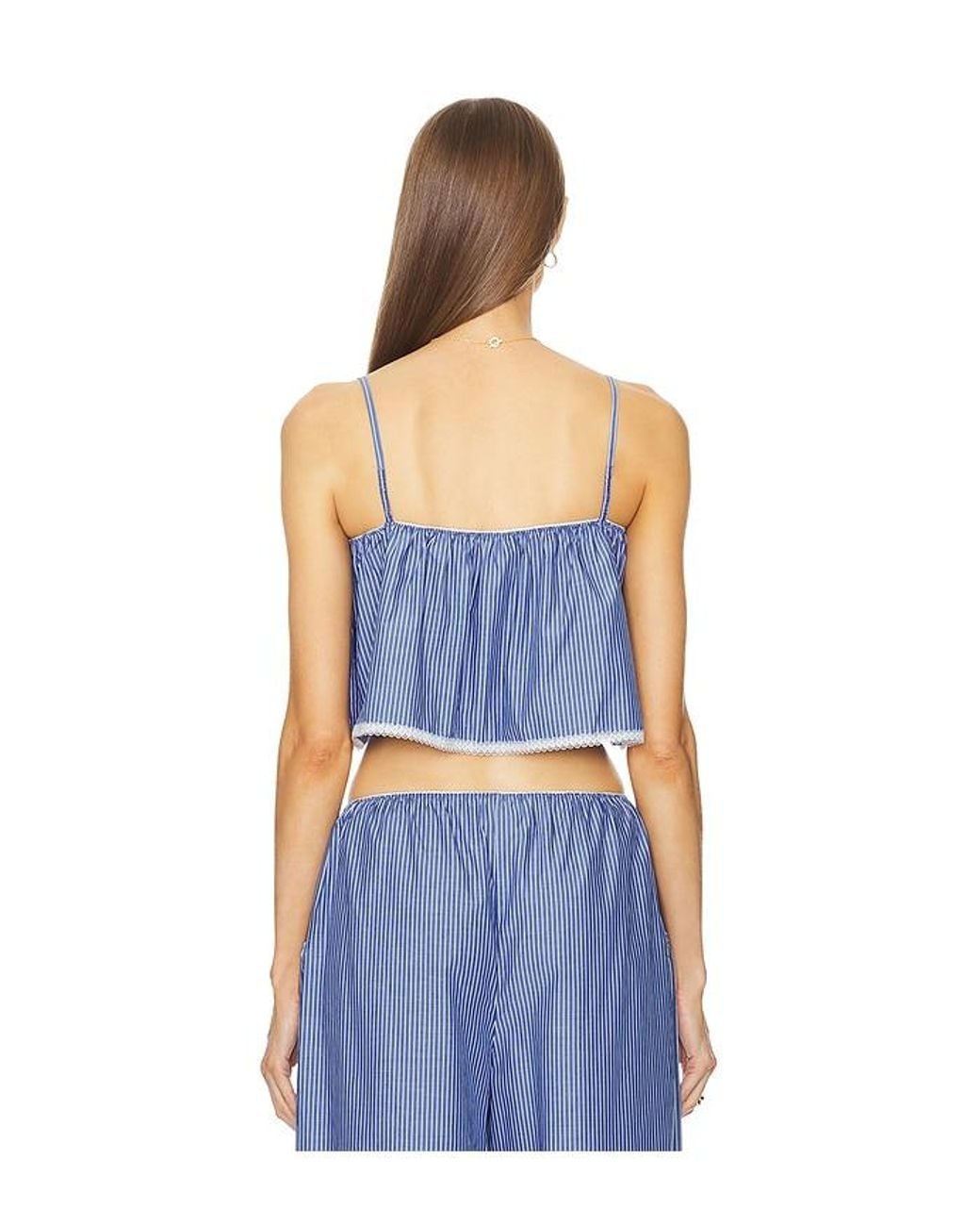 Helsa Blue Pinstripe Poplin Camisole