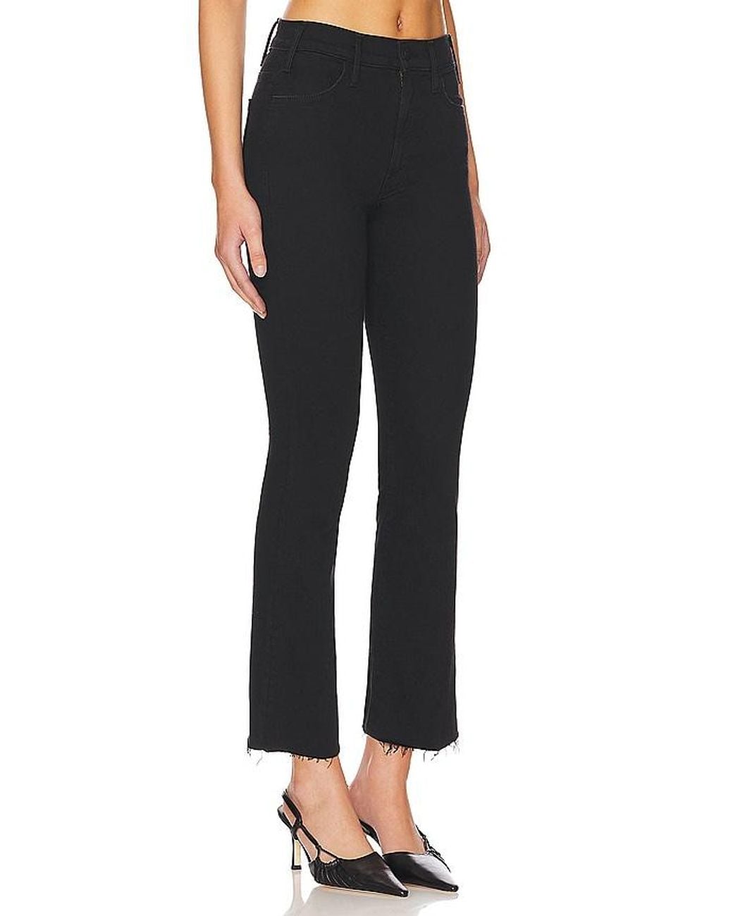 Mother Black Petite Lil Hustler Ankle Fray Jeans