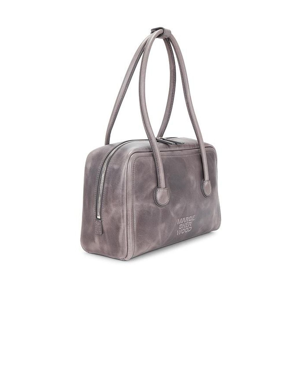 MARGE SHERWOOD Gray Soft Boston Shoulder Bag