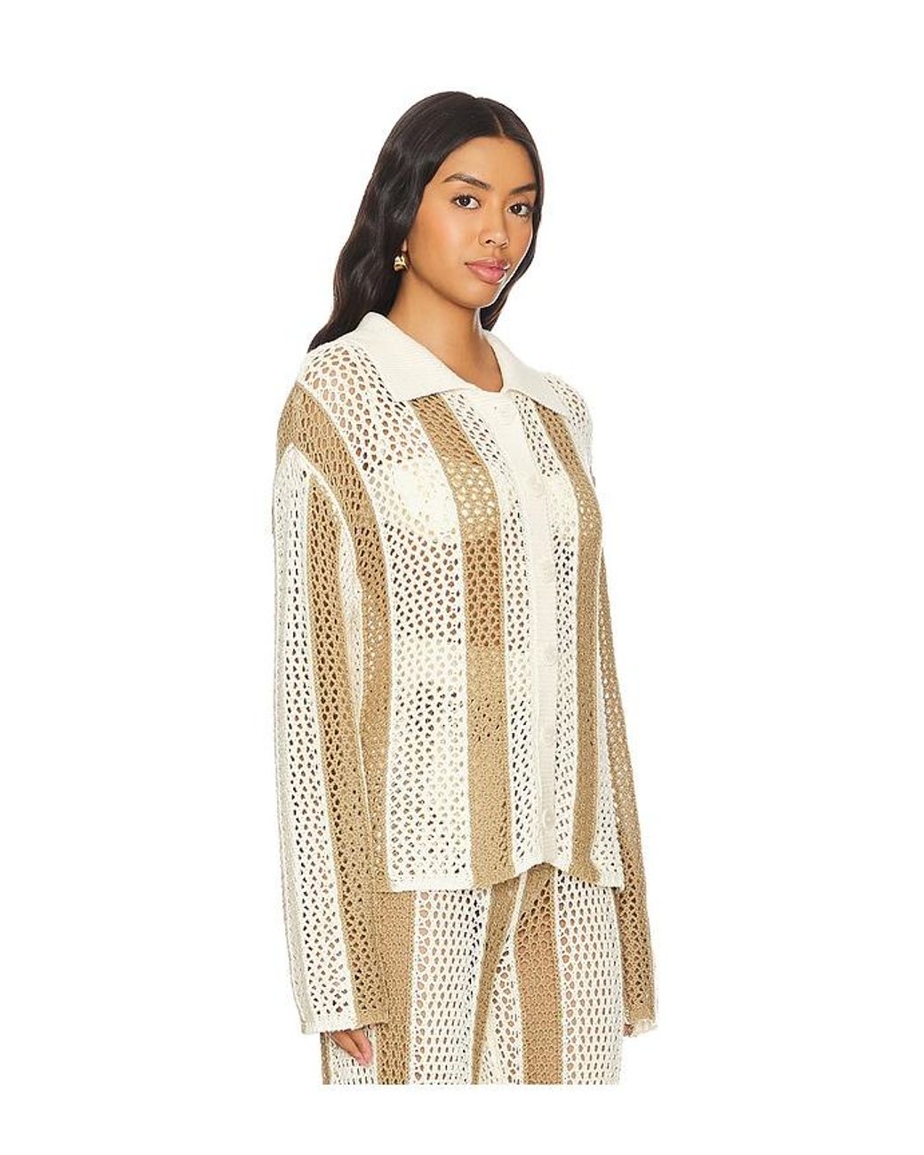 Lovers + Friends Natural Kerim Stripe Top