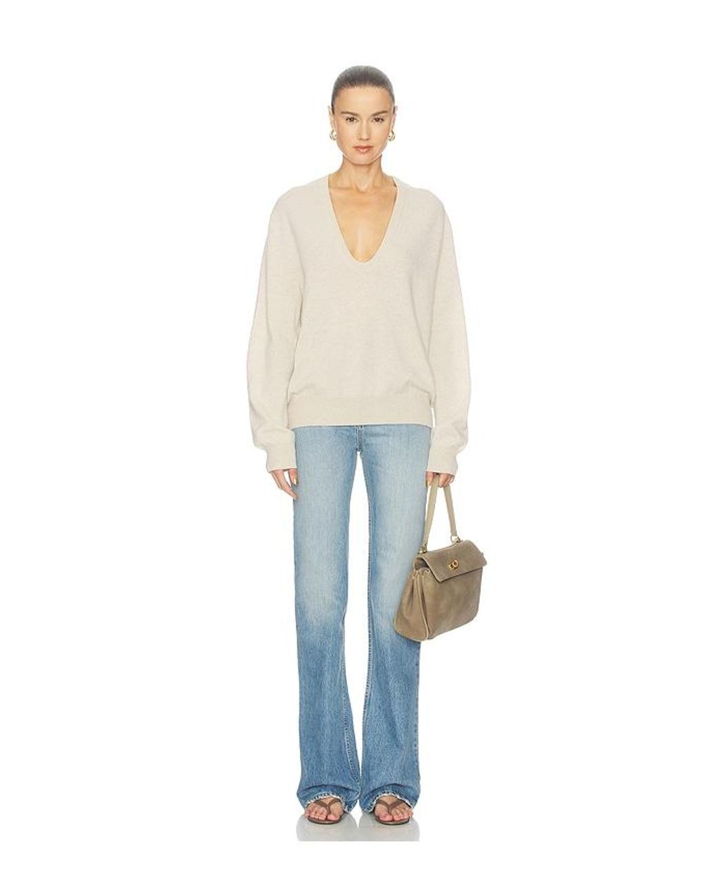 White + Warren White Cashmere Scoop Sweater