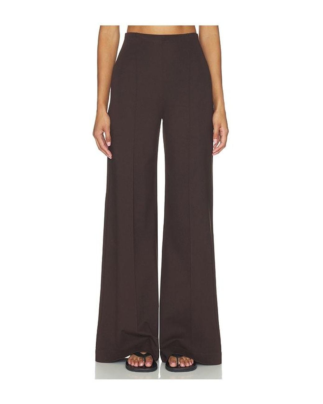 Ripley Rader Brown Ponte Knit Long Wide Leg Pant