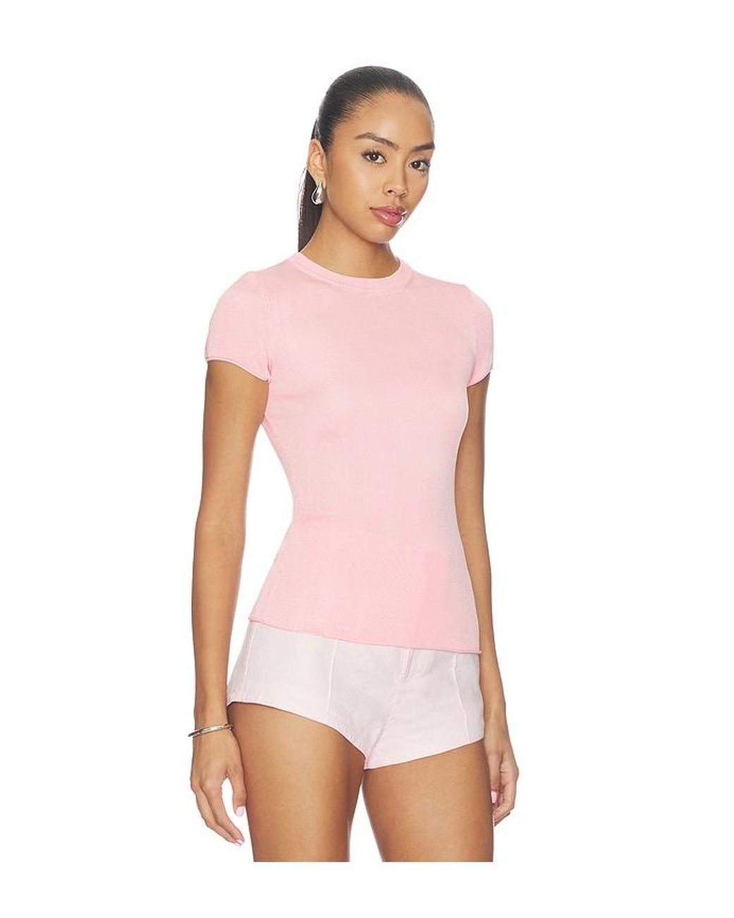 L'academie Pink 'Academie Kiersey Knit T-Shirt