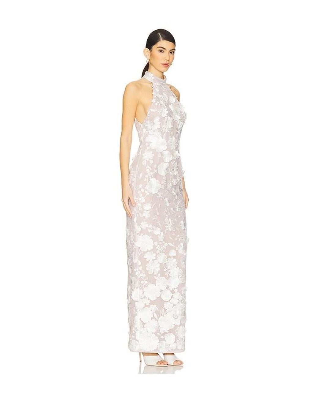 Bronx and Banco White Jasmine Halterneck Maxi Dress