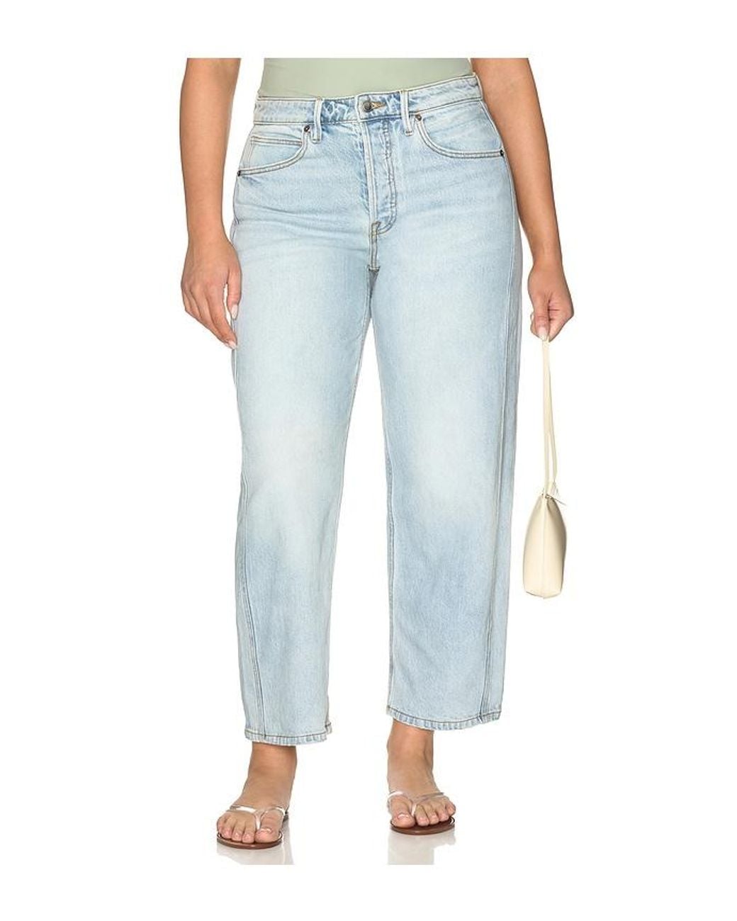 GOOD AMERICAN Blue High Barrel Ankle Jeans