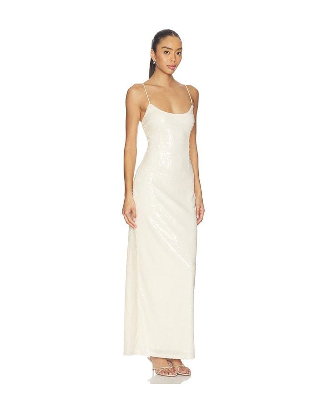 superdown White Jessie Sequin Maxi Dress