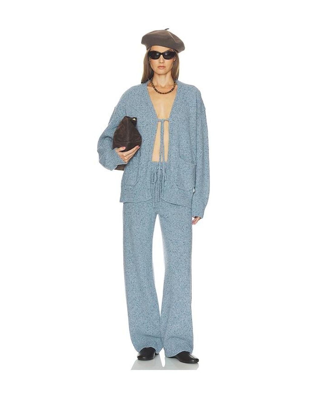 Helsa Blue Paxton Fleck Knit Pant